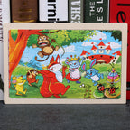 80PCS wooden educational toys educational development baby kids training toys children animal puzzle – image 15