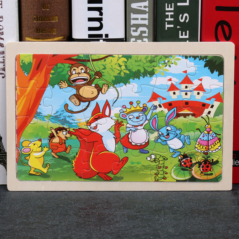 80PCS wooden educational toys educational development baby kids training toys children animal puzzle – image 15