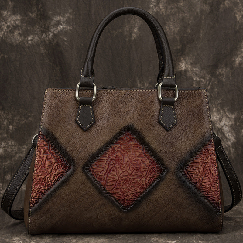 Top Layer Cowhide Retro European And American Fashion Casual Handbag – image 6