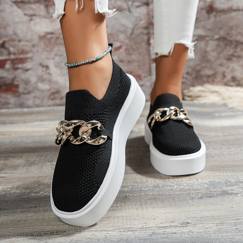 Chain Flats Shoes Women Breathable Mesh Shoes – image 6