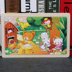 80PCS wooden educational toys educational development baby kids training toys children animal puzzle – image 18