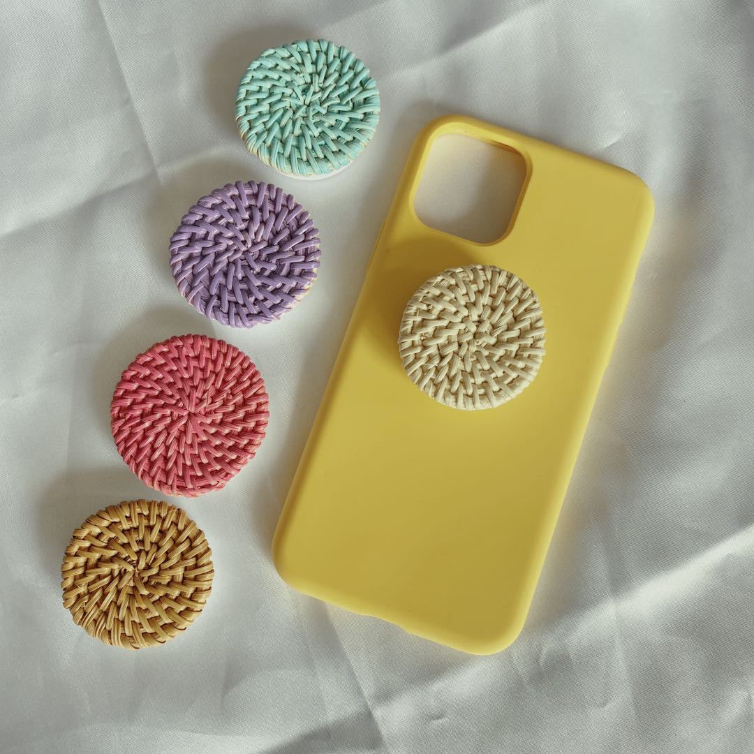 Bamboo Woven Telescopic Mobile Phone Folding Stand Gift Jewelry Accessories – image 3