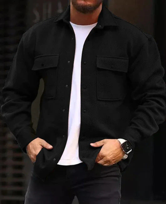 Coat Men Polo Collar Top Men Fashion Work Clothes – image 2