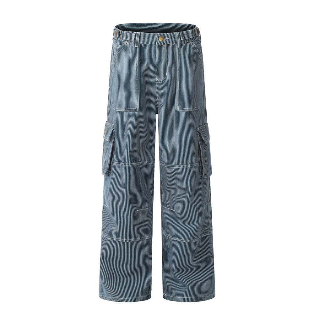Fashion Vertical Stripe Overalls Men – image 20