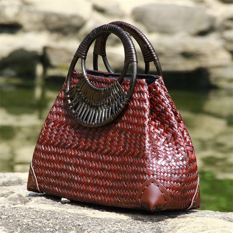 Straw bag women handbag hand bag – image 5