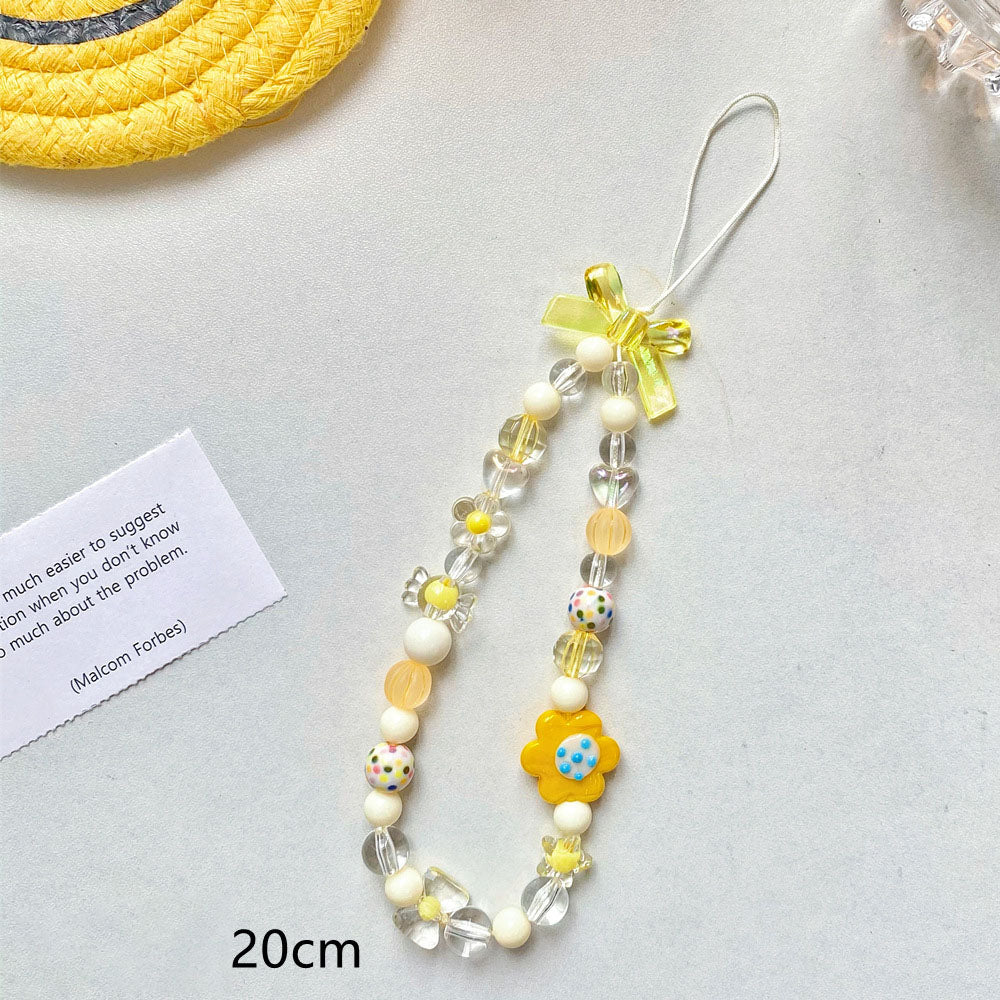 Beaded Flower Mobile Phone Lanyard Jewelry Accessories Hand Rope Lanyard – image 4