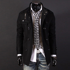 New Fashion Men Woolen Coat – image 2
