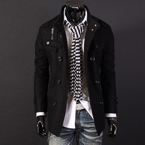 New Fashion Men Woolen Coat – image 2