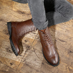 Korean casual tooling boots leather boots men – image 3