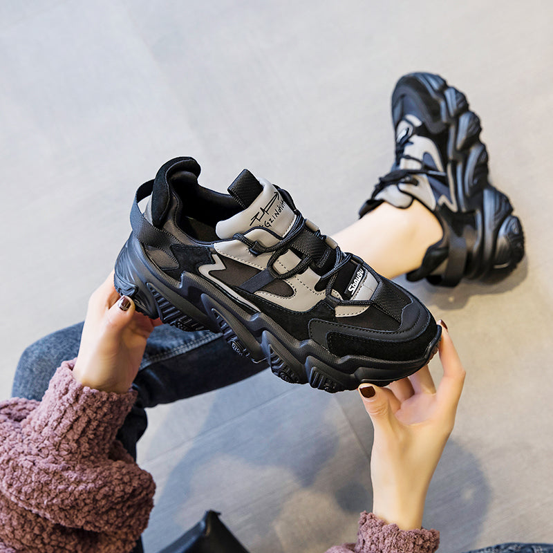 Shoes Women New Thick Soled Women S Shoes Versatile Sports Shoes Black Fashion Net Red Daddy Shoes Spring – image 6