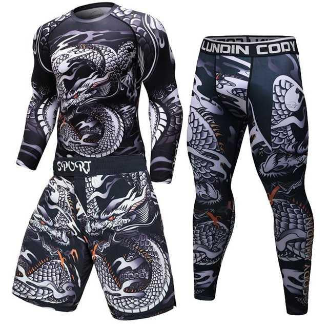 Male Sport Suit Men Running Clothes Sport Wear Yoga Set – image 9