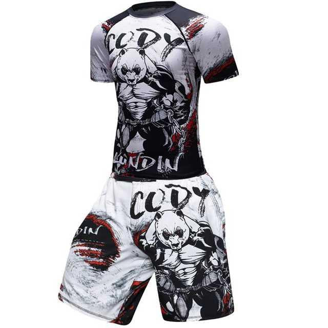 Male Sport Suit Men Running Clothes Sport Wear Yoga Set – image 6