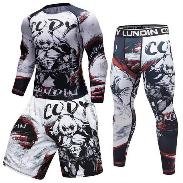 Male Sport Suit Men Running Clothes Sport Wear Yoga Set – image 11
