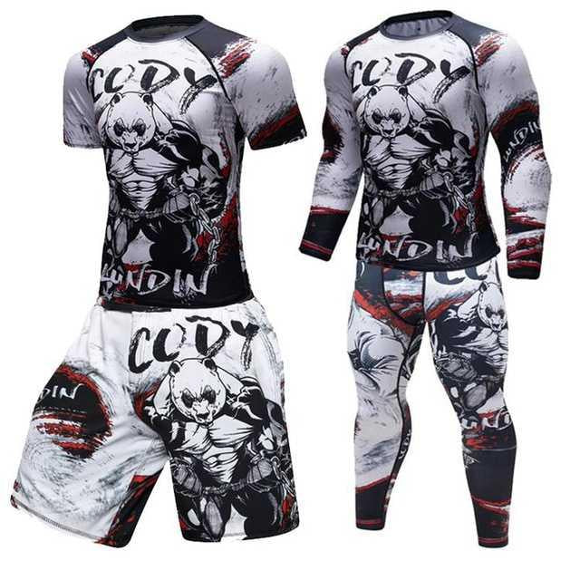 Male Sport Suit Men Running Clothes Sport Wear Yoga Set – image 4