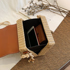 Fashion Box Rattan Women Handbags Wicker – image 5