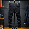 Spring And Summer New Jeans Pure Black Ripped Stretch Jeans Men Black Jeans Men – image 4