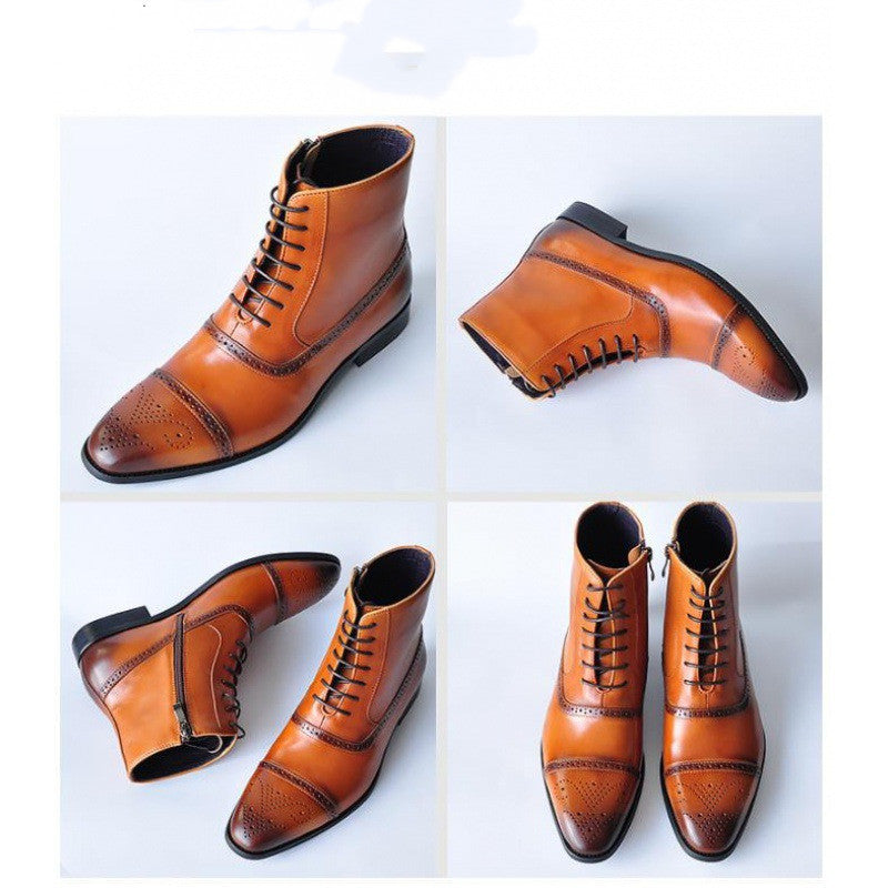 Men Big Size Plush Warm Winter Shoes Men Brown Vintage Men Boots Safety Shoes – image 2
