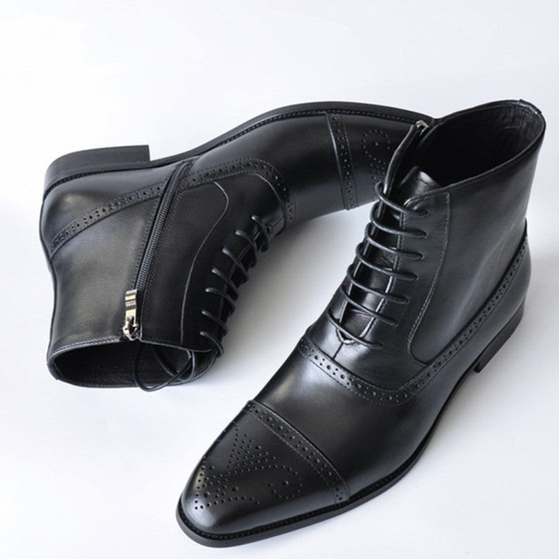 Men Big Size Plush Warm Winter Shoes Men Brown Vintage Men Boots Safety Shoes – image 4