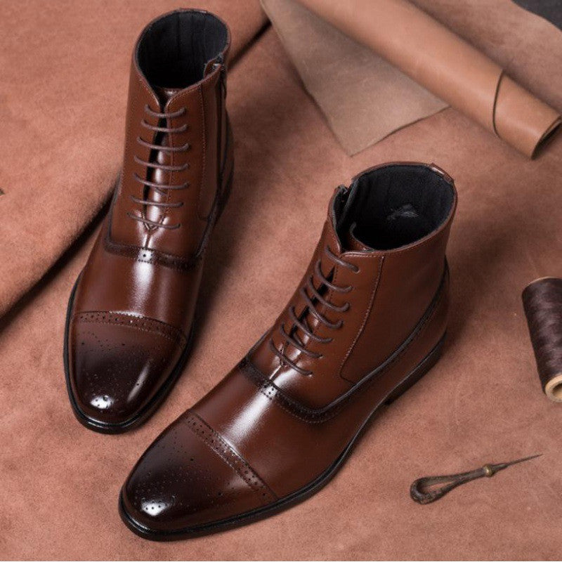 Men Big Size Plush Warm Winter Shoes Men Brown Vintage Men Boots Safety Shoes – image 3