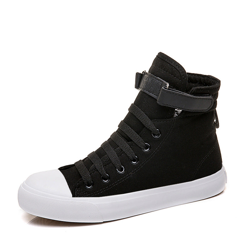 High-Top Canvas Shoes Women All Black Velcro Sports White Shoes Women – image 4