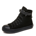 High-Top Canvas Shoes Women All Black Velcro Sports White Shoes Women – image 3