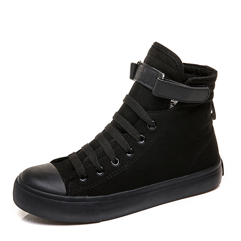 High-Top Canvas Shoes Women All Black Velcro Sports White Shoes Women – image 3