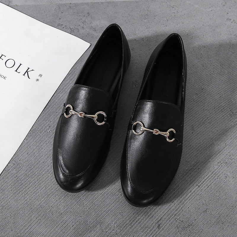Single Shoes Women New Small Leather Shoes Women British College Style Retro Large Size Women'S Shoes – image 5