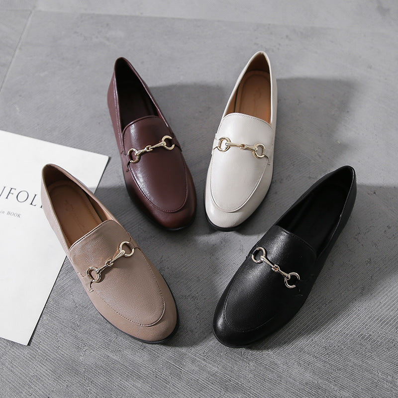 Single Shoes Women New Small Leather Shoes Women British College Style Retro Large Size Women'S Shoes – image 4