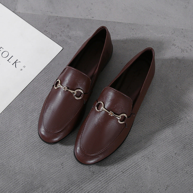 Single Shoes Women New Small Leather Shoes Women British College Style Retro Large Size Women'S Shoes – image 2