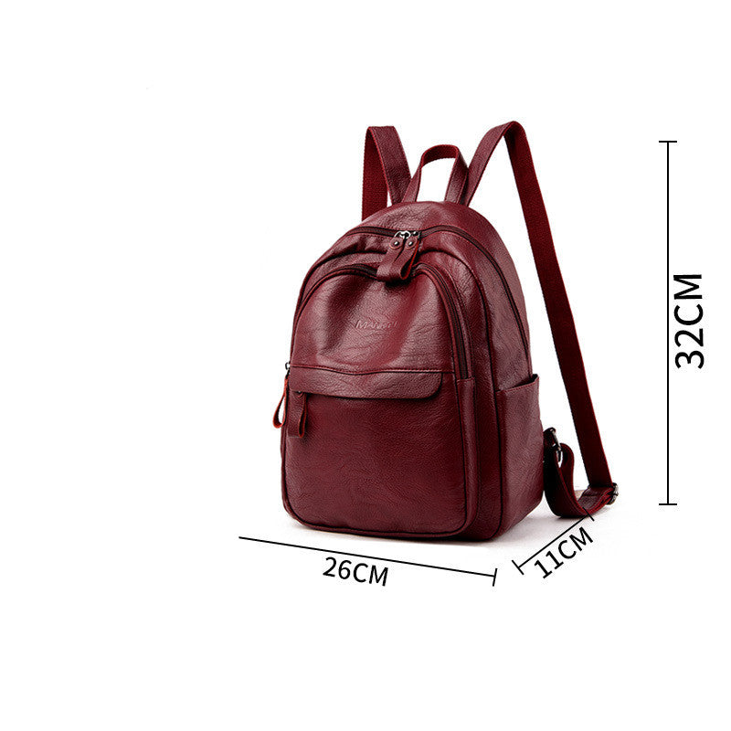 Version Of The Versatile Soft Leather Bag Simple Fashion Backpack – image 6