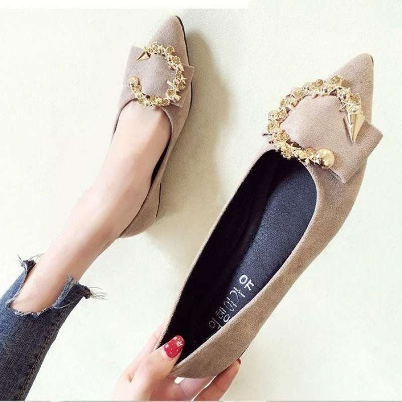 Shallow Mouth Tip Flats For Women Soft Lazy A Pedal Shoes Flat Shoes Women Shoes Woman – image 2