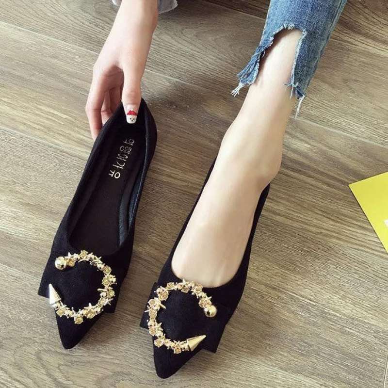 Shallow Mouth Tip Flats For Women Soft Lazy A Pedal Shoes Flat Shoes Women Shoes Woman – image 4