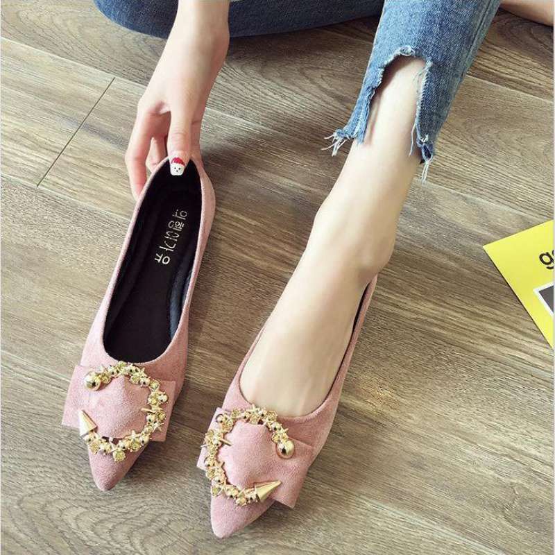Shallow Mouth Tip Flats For Women Soft Lazy A Pedal Shoes Flat Shoes Women Shoes Woman – image 3