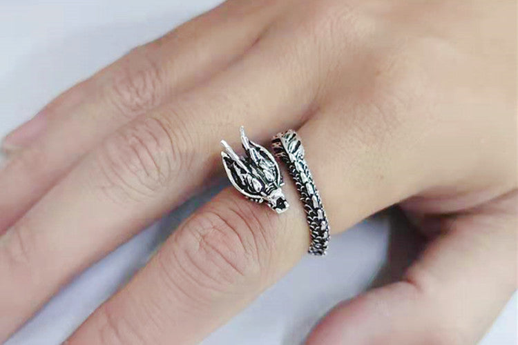 Personalized Retro Domineering Dragon Ring Ring – image 3