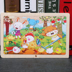 80PCS wooden educational toys educational development baby kids training toys children animal puzzle – image 20