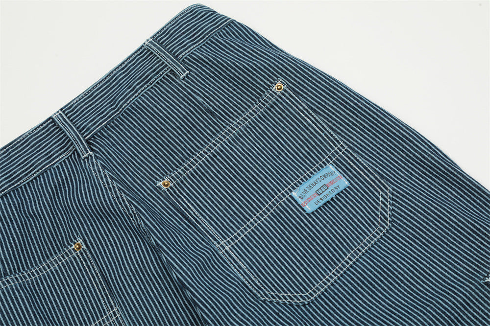 Fashion Vertical Stripe Overalls Men – image 19