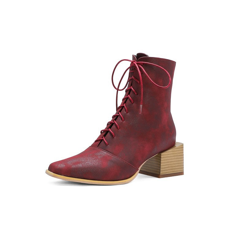 Martin Boots Women Thick Heel Pointed Toe Zipper Short Boots Women – image 2