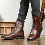 Korean casual tooling boots leather boots men – image 4