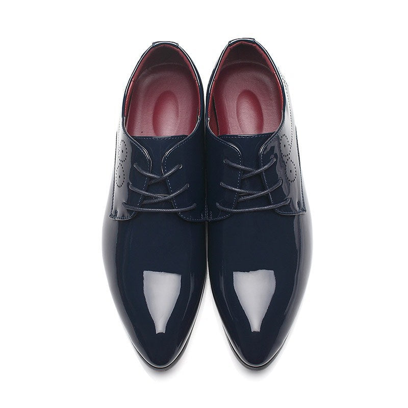 Men Leather Shoes Men Business Casual Dress Shoes Business Casual Leather Shoes Slip-on Black Driving Shoe For Men – image 2