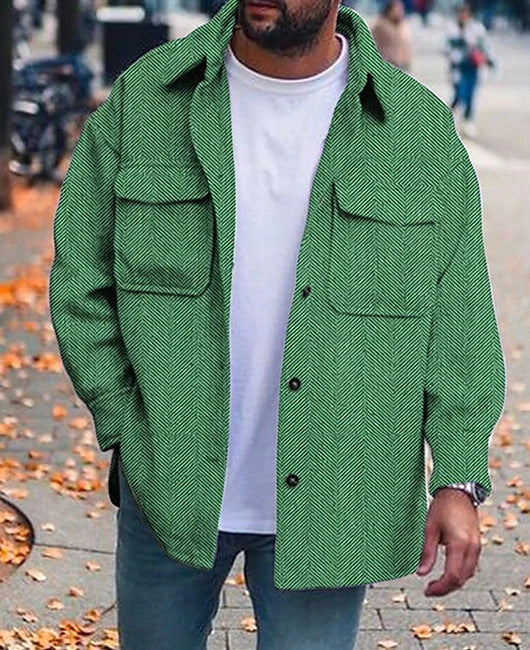 Coat Men Polo Collar Top Men Fashion Work Clothes – image 5