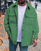 Coat Men Polo Collar Top Men Fashion Work Clothes – image 5