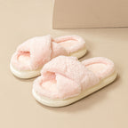 Fashion Cross Fluffy Slippers Women – image 5