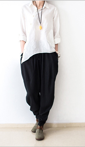Linen Pants, Women Harem Pants – image 4