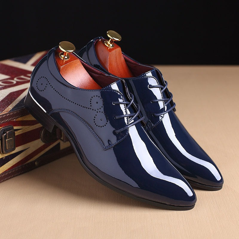 Men Leather Shoes Men Business Casual Dress Shoes Business Casual Leather Shoes Slip-on Black Driving Shoe For Men – image 3
