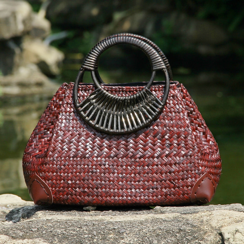 Straw bag women handbag hand bag – image 4