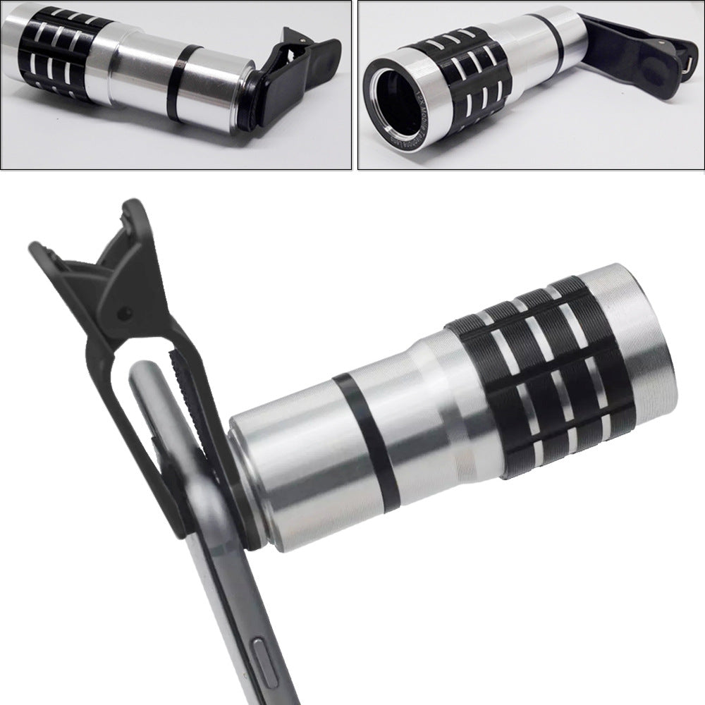 12 times telescopic lens universal collar clip cell phone accessories 12X high-definition outdoor filming long coke – image 2