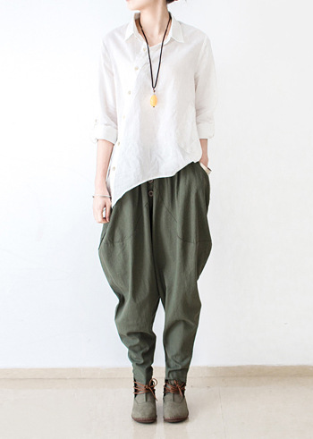 Linen Pants, Women Harem Pants – image 3