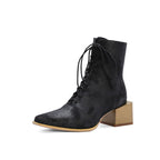 Martin Boots Women Thick Heel Pointed Toe Zipper Short Boots Women – image 4
