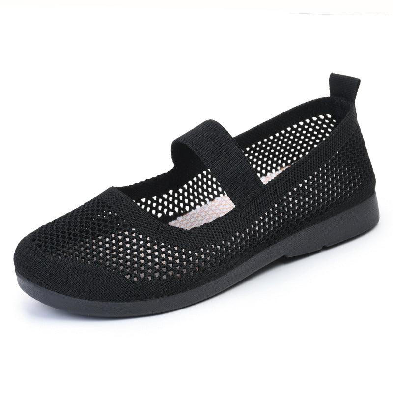 Casual Shoes For Women Flying Woven Women's Shoes Breathable Women Hollow Out Soft Bottom Mom Shoes – image 17