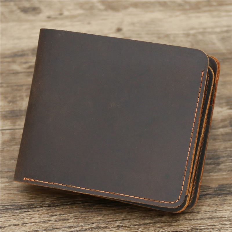 Men's Wallet Leather Wallet Retro Rough Tri-fold First Layer Cowhide – image 10